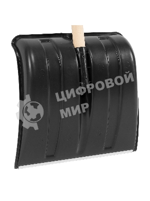 Лопата для уборки снега Сибртех пластиковая, 380х360х1420 мм, деревянный черенок