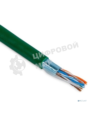 Кабель витая пара Rexant F/UTP, cat.5e, нг(А)-LSLTx, 4х2х0,52мм, 24AWG, INDOOR, SOLID, зеленый, 305м