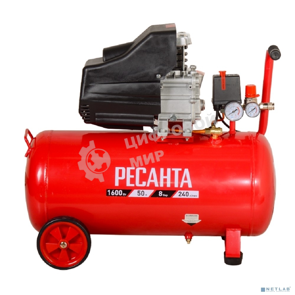 Компрессор поршневой Ресанта КП-50/240М масляный 240л/мин 50л 1600Вт красный/черный