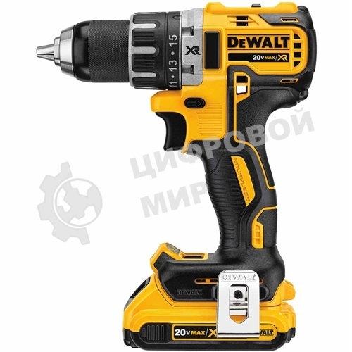 Дрель-шуруповерт DeWalt DCD791D2-QW, 18 В, 2 Ач, 70 Нм, бесщеточный