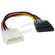 Кабель питания EX138936RUS SATA ExeGate EX-CC-SATA-PS (Molex 4pin/SATA15pin, 0,15м)