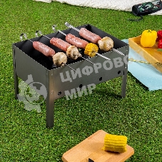 Мангал сборный со складным дном в пленке с шампурами Сокол