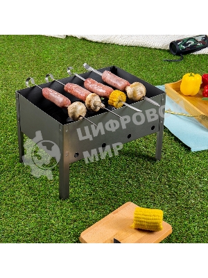 Мангал сборный со складным дном в пленке с шампурами Сокол