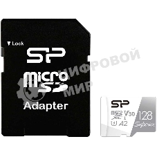 Флеш карта microSD 128Gb Silicon Power Superior Pro A2 microSDXC Class 10 UHS-I U3 Colorful 100/80 Mb/s (SD адаптер)