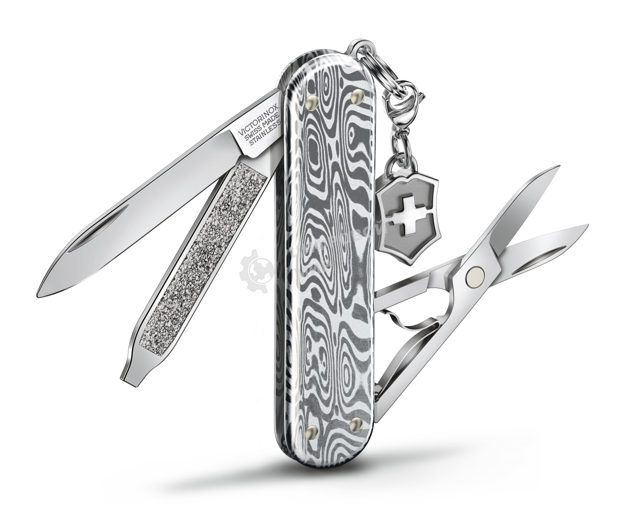 Нож перочинный Victorinox Classic Brilliant Damast (0.6221.34) 58мм 5функц. серебристый подар.коробка