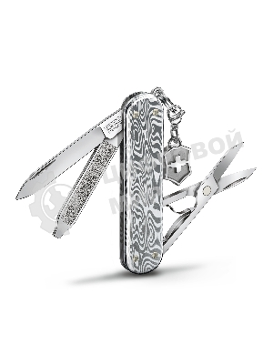 Нож перочинный Victorinox Classic Brilliant Damast (0.6221.34) 58мм 5функц. серебристый подар.коробка
