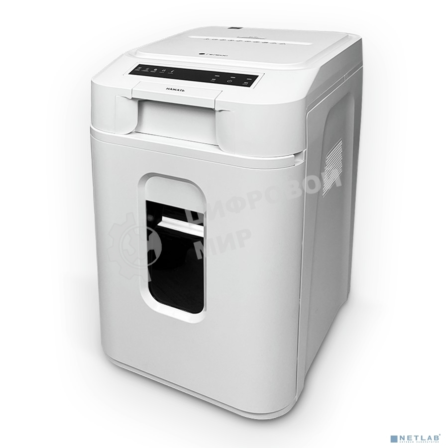 Шредер Heleos АП37-5 белый/белый с автоподачей (секр.P-5) фрагменты 220лист. 37лтр. скрепки скобы пл.карты