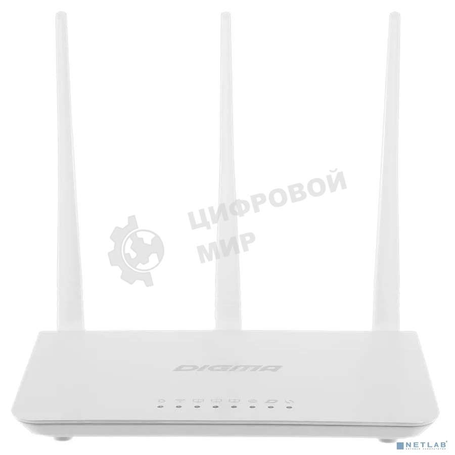 Роутер беспроводной Digma DWR-N302 N300 10/100BASE-TX белый (упак.:1шт)