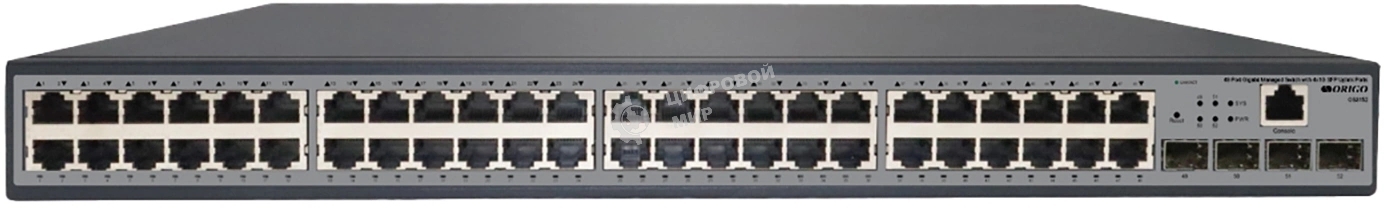 Коммутатор управляемый L2 ORIGO OS3152/A1A 48x1000Base-T, 4x1000Base-X SFP, консольный порт RJ-45, комплект для установки в 19