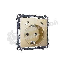 Комплект механизма электрической розетки 2USB С+C 20W (быстрая зарядка) с/з на винтовых зажимах 16A-250V ALFA Шампань QUANT (AP6105, VM165) MA610510