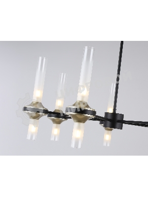 Люстра Ambrella light LH55353/14 BK/CGD/CL черный/золото/прозрачный G9/14 max 30W D750*690