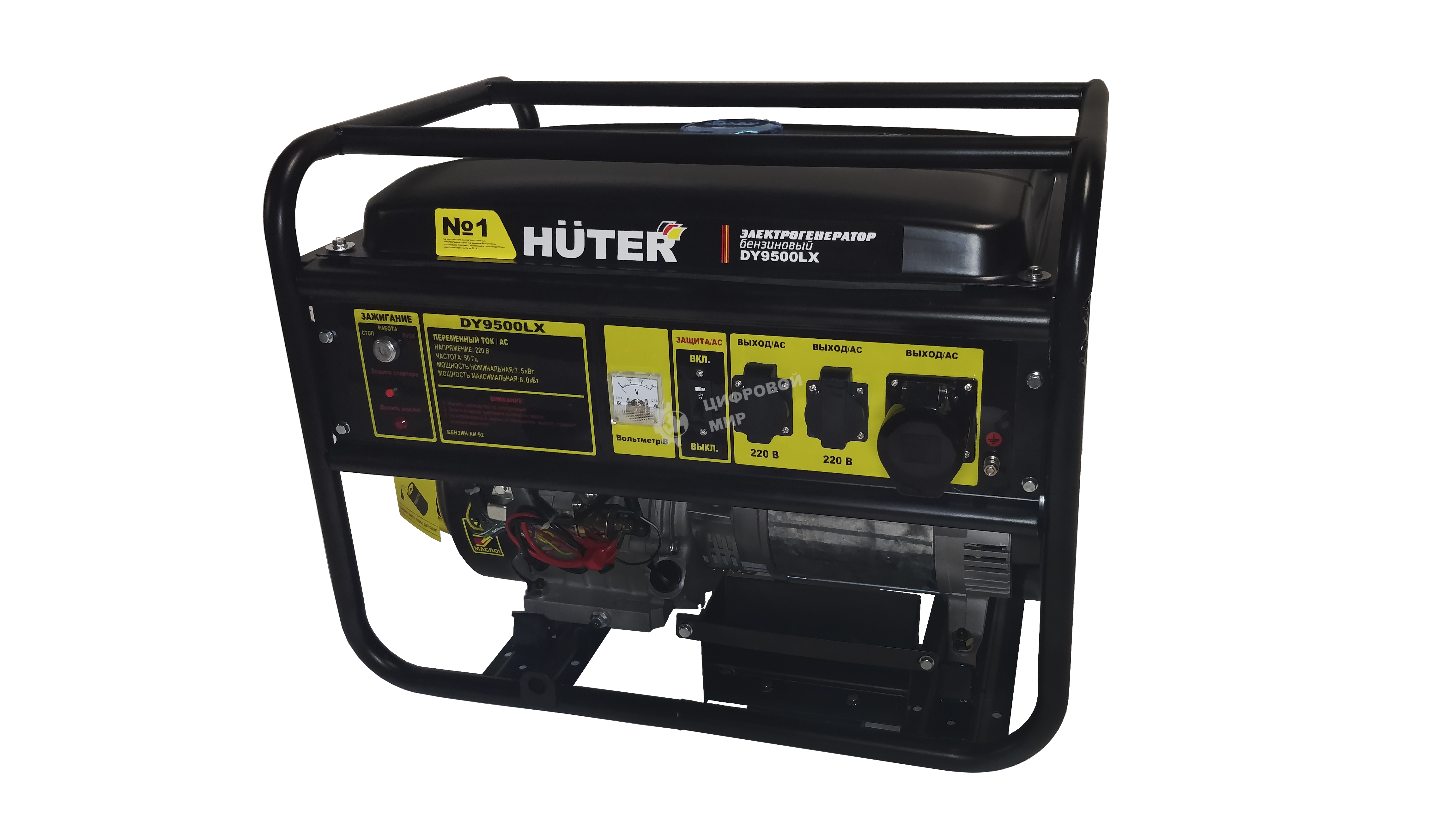 Электрогенератор бензиновый Huter DY9500LX, 8 кВт, 91 дБ, 80 кг
