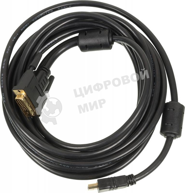 Кабель Ningbo DVI-D/HDMI 24M/19M 5m позолоченные контакты ферритовые кольца