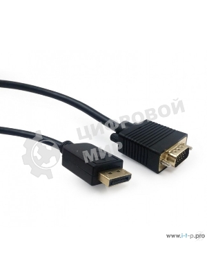 Кабель DisplayPort->VGA Cablexpert CCP-DPM-VGAM-10, 3м, 20M/15M, черный, экран, пакет