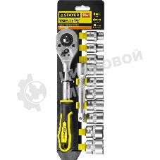 Набор головок STAYER 27750-H12  standard: 1/2 на пластиковом рельсе трещотка удлинитель 10-24мм 12ш
