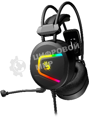 Гарнитура Bloody MC750 чёрный, проводная, USB, подсветка