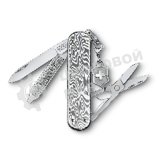 Нож перочинный Victorinox Classic Brilliant Damast (0.6221.34) 58мм 5функц. серебристый подар.коробка