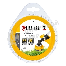 Леска для триммера Denzel квадрат 2,4 мм х 15 м, блистер FLEX CORD 96116