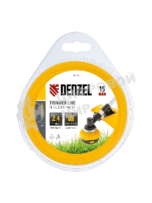 Леска для триммера Denzel квадрат 2,4 мм х 15 м, блистер FLEX CORD