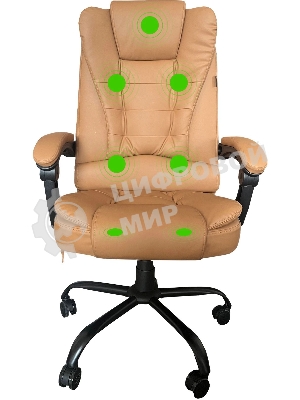 Кресло Cactus CS-CHR-OC05M-BR бежевый, экокожа, подголовник