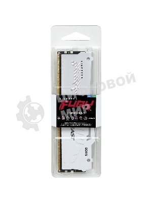 Оперативная память Kingston Fury Beast, DDR5, 32Gb (1x32GB), 5600MHz, CL36, DIMM, радиатор, RGB, белый