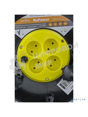 Удлинитель на катушке PERFEO (PF_B4674) RU POWER на катушке, б/з, 4 гн-30 м