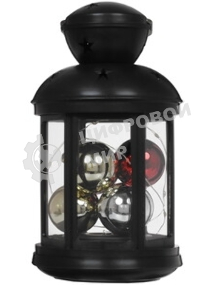 Декоративный фонарь Neon-night с шариками 12х12х20,6 см, черный корпус, теплый белый цвет свечения