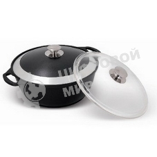 Кастрюля-жаровня КУКМОР ж44а 4 л со стеклянной крышкой АП. Линия 