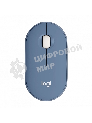 Мышь беспроводная Logitech Pebble M350 синий, 1000 dpi, радиоканал, Bluetooth, USB, кнопки - 3