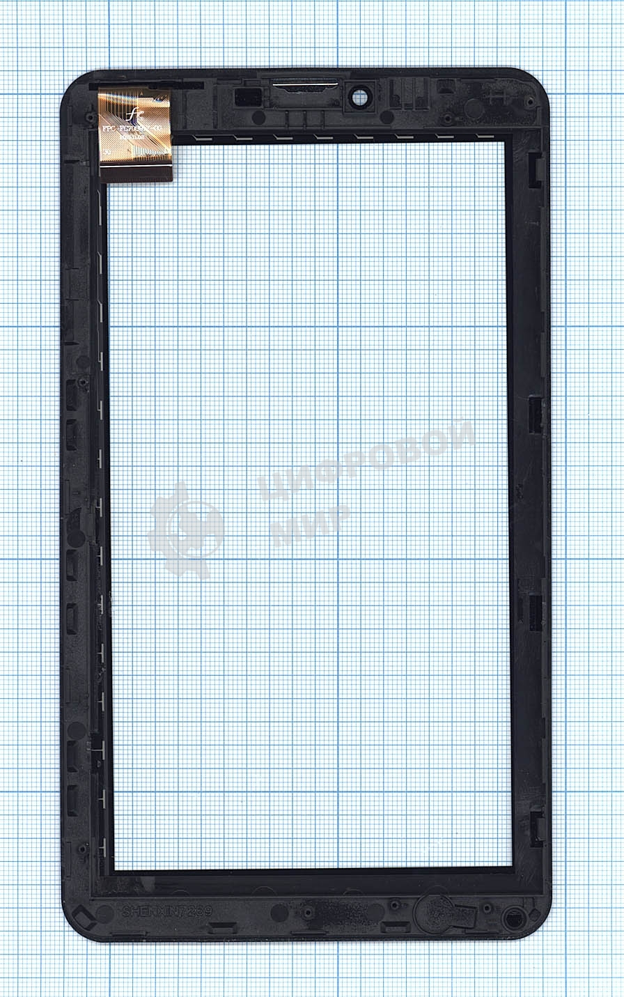 Сенсорное стекло (тачскрин) для Irbis TZ48, черное с рамкой