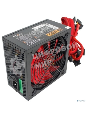 Блок питания Ginzzu PC700 14CM(Red) 80 PLUS black,APFC,24+4p,2 PCI-E(6+2), 7*SATA, 4*IDE,оплетка, кабель питания,цветная коробка
