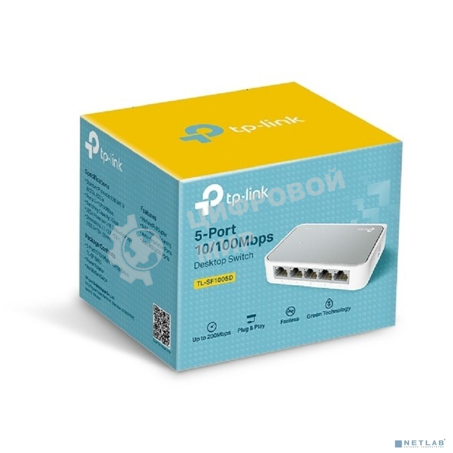 Коммутатор TP-Link SOHO TL-SF1005D Коммутатор 5-port 10/100M mini Desktop Switch, 5 10/100M RJ45 ports, Plastic case