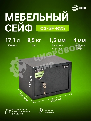 Сейф мебельный Cactus CS-SF-K25 250x350x250мм ключевой