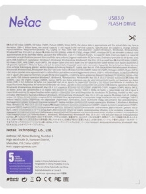 Флешка USB Netac U278 (NT03U278N-064G-32PN), 64Gb, USB 3.0, R/W 90/45, серебристый/черный
