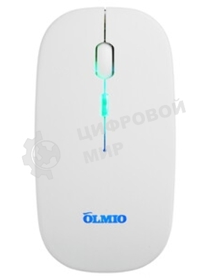 Мышь беспроводная OLMIO WM-21 белый, бесшумная, 3 кнопки с подсветкой, 1600 dpi
