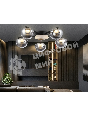 Светильник Ambrella light LH12009/5 BK/GD/SM черный/золото/дымчатый 30W 3000K D790*180