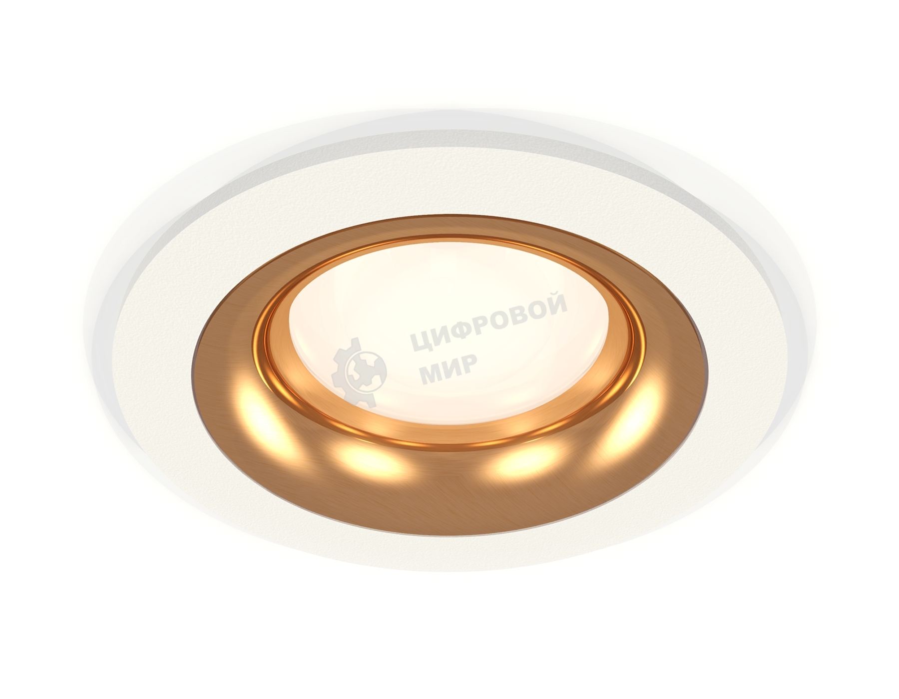 Комплект встраиваемого светильника Ambrella light XC7621005 SWH/PYG белый песок/золото желтое полированное MR16 GU5.3 (C7621, N7014)