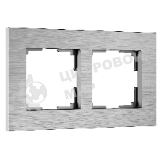 Рамка на 2 поста  AluMax (алюминий) W0023506