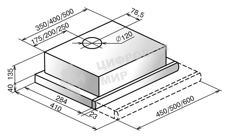 Вытяжка встраиваемая Elikor Интегра 60Н-400-В2Л нержавеющая сталь, 60 см, 400 куб. м/ч, 55 дБ