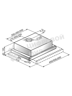 Вытяжка встраиваемая Elikor Интегра 60Н-400-В2Л нержавеющая сталь, 60 см, 400 куб. м/ч, 55 дБ