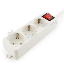 Сетевой фильтр Гарнизон ELB-G3-W-5, 3 евророзетки с выключателем и заземлением, допустимый ток 16А, длина 5 м.
