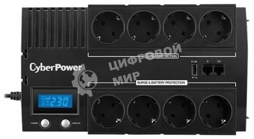 Источник бесперебойного питания CyberPower BR700ELCD 700VA/420W USB/RJ11/45 (4+4 EURO)
