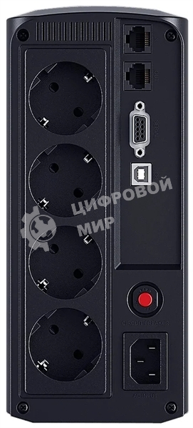 Источник бесперебойного питания UPS CyberPower VP1000ELCD Line-Interactive 1000VA/550W USB/RS-232/RJ11/45 (4 EURO)