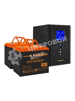 Комплект Источник бесперебойного питания EX295988RUS + батарея 80Aч EX285654RUS 2шт (инвертор, синус, для котла) ExeGate SineTower SZ-1500.LCD.AVR.2SH.1C13.USB <1500VA/1200W, чистый синусоида, LCD дисплей, AVR, 2*Schuko+1*C13, USB, линейно-интерактивный, Black> + батарея ExeGate HRL 12-80 (12В, 80Ач) 2шт