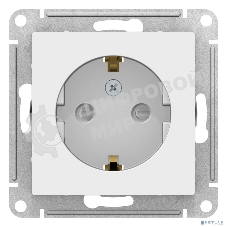 Розетка с заземлением со шторками Schneider-electric ATN000145 ATLASDESIGN, 16А, механизм, БЕЛЫЙ