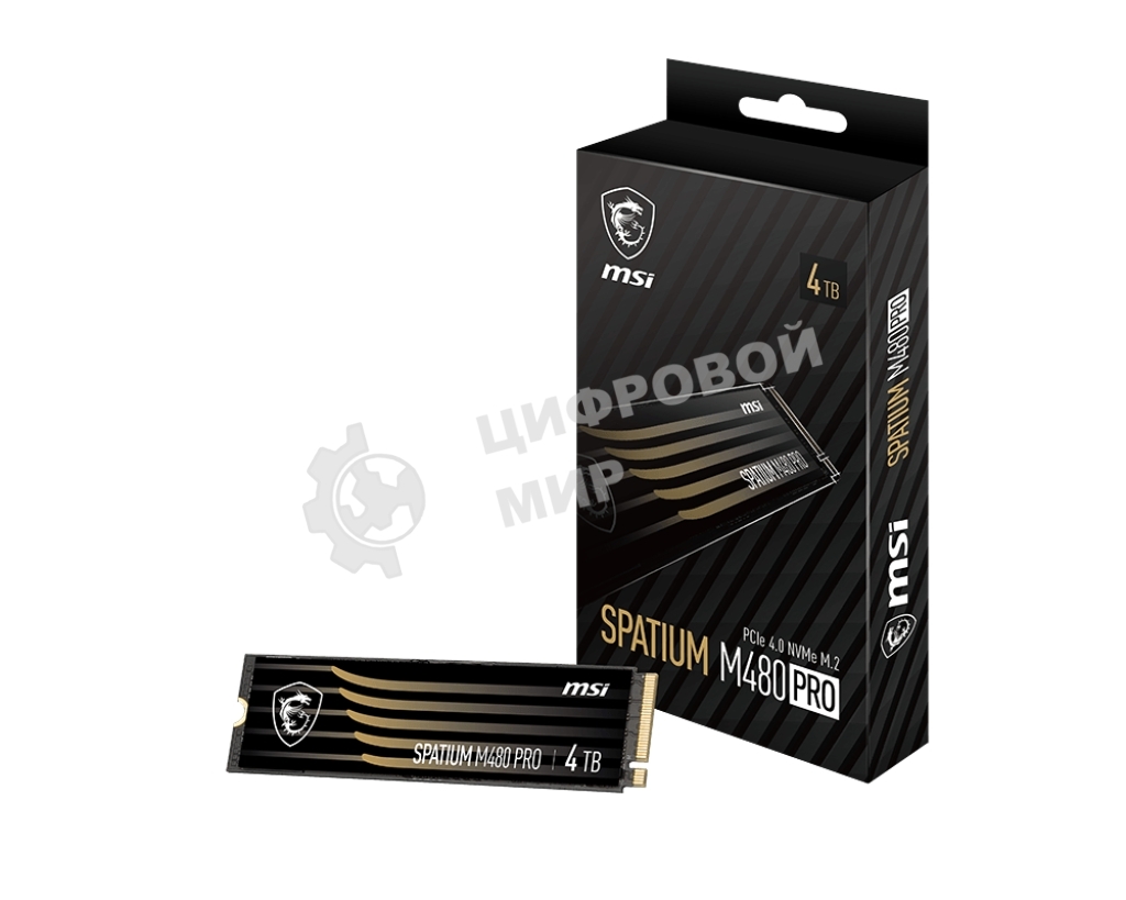 Накопитель SSD MSI SPATIUM M480 PRO, 2Tb, M.2 2280, PCIe 4.0 x4, NVMe, R/W 7400/7000