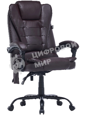 Кресло Cactus CS-CHR-OC03M-BR темно-коричневый, экокожа, подголовник