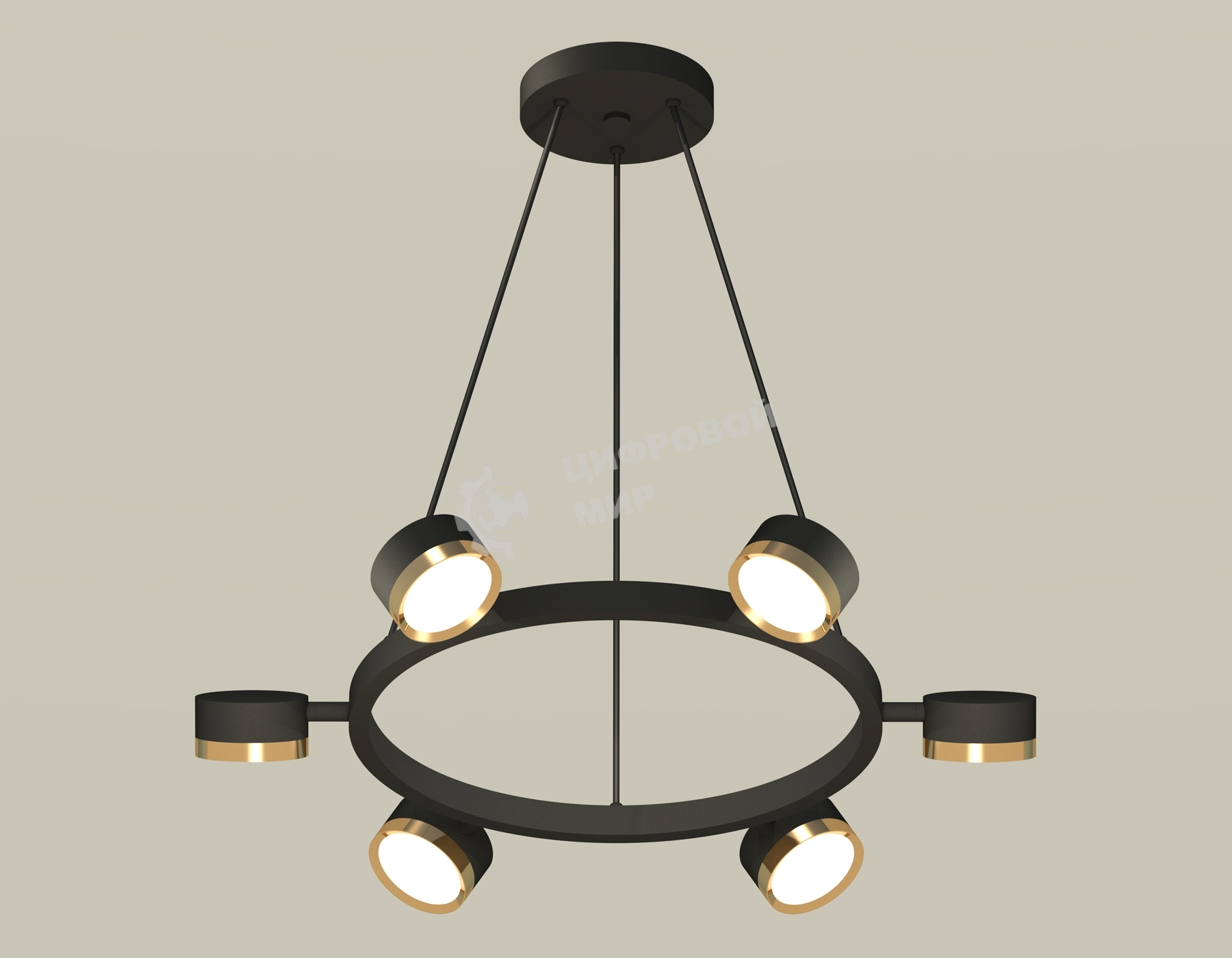 Светильник Ambrella light XB9193152/6 SBK/PYG черный песок/золото желтое полированное GX53 (C9193, N8124)