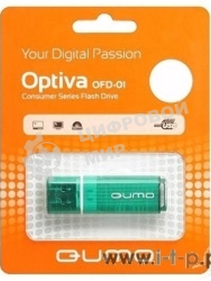 Флешка USB 2.0 QUMO 16Gb Optiva 01 зеленый QM16GUD-OP1-green