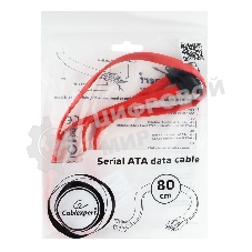 Кабель интерфейсный SATA Cablexpert CC-SATAM-DATA90-0.8M, 80 см, угловой разъем, 7pin/7pin, защелка, пакет